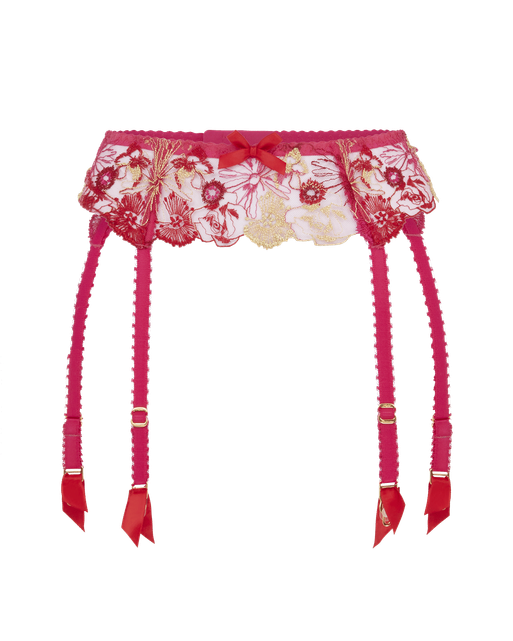 Zuri Suspender Fuchsia/Red/Gold | Agent Provocateur