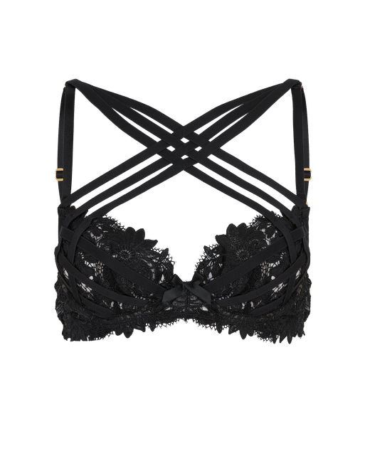 Edira Plunge Underwired Bra Black/Clear | Agent Provocateur