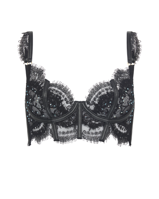 Roxannie Longline Underwired Bra Black | Agent Provocateur