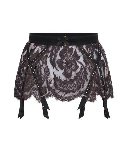 Temptressa Suspender Mink/Black | Agent Provocateur