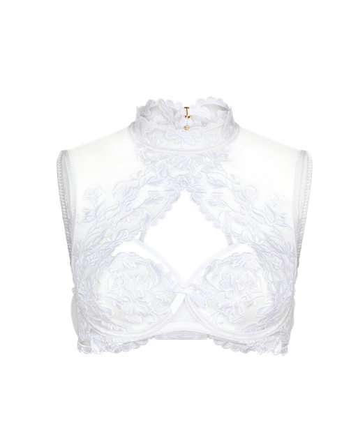 Darlia High Necked Underwired Bra White | Agent Provocateur