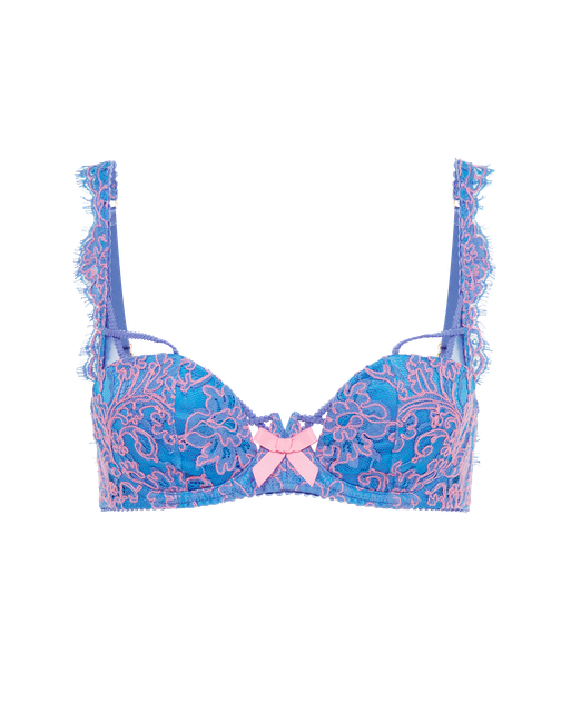 Eviee Plunge Underwired Bra Blue | Agent Provocateur