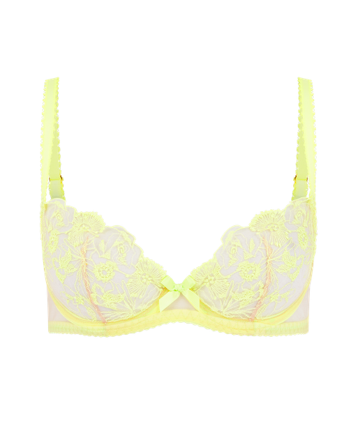 Jayce Plunge Underwired Bra Neon Lemon/Sand | Agent Provocateur