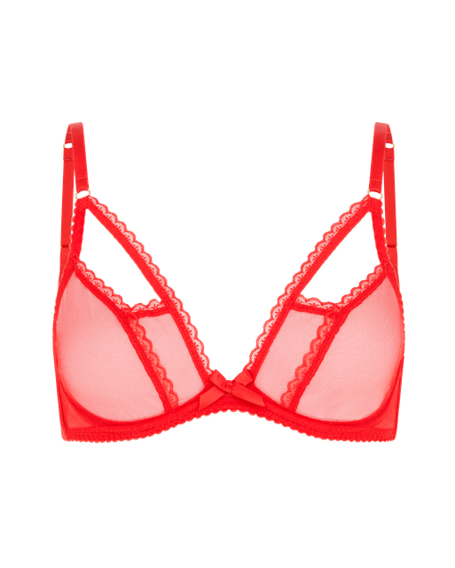 Fia Plunge Underwired Bra Red | Agent Provocateur