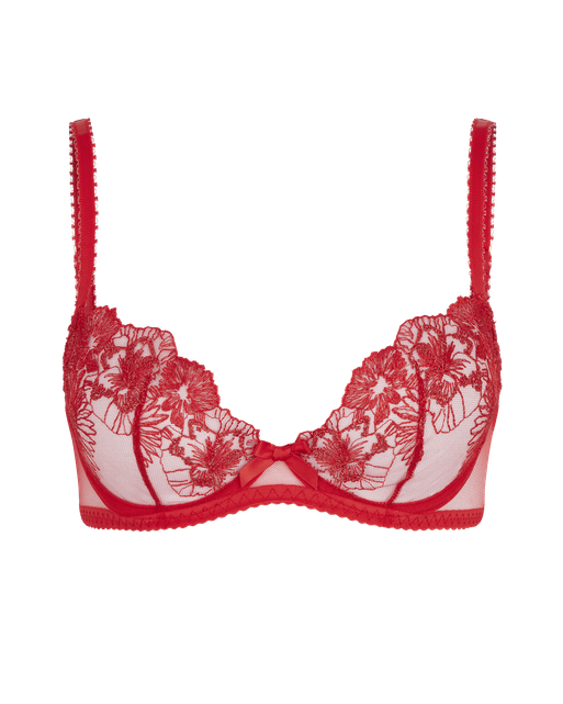 Astria Plunge Underwired Bra Metallic Red | Agent Provocateur