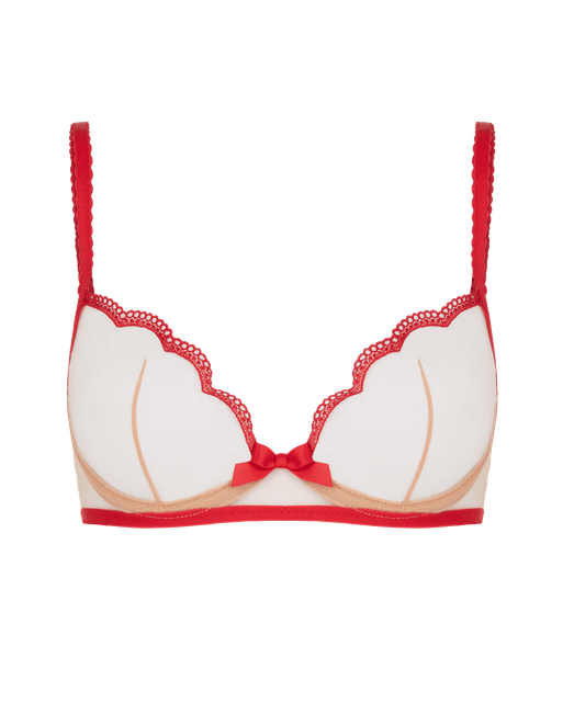 Kay Plunge Underwired Bra Red/Sand | Agent Provocateur