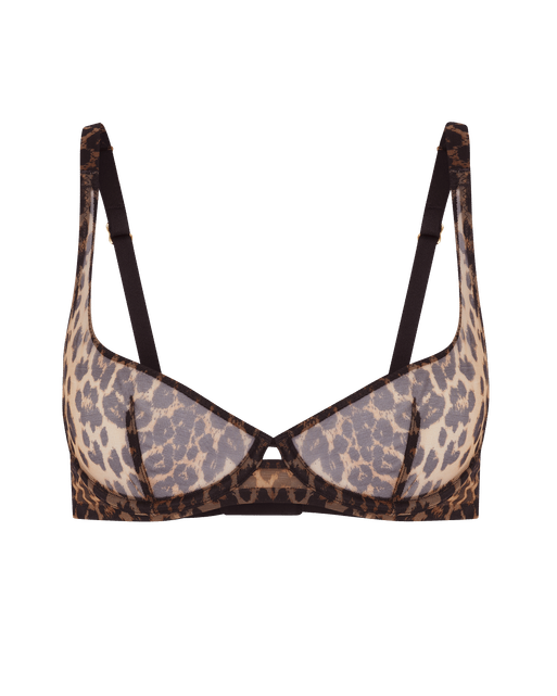 Lucky Demi Cup Plunge Underwired Bra Leopard | Agent Provocateur