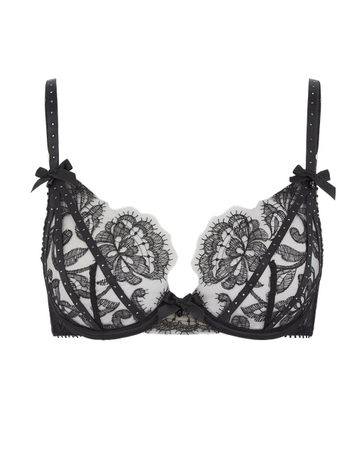 Krystabell Plunge Underwired Bra Black | Agent Provocateur