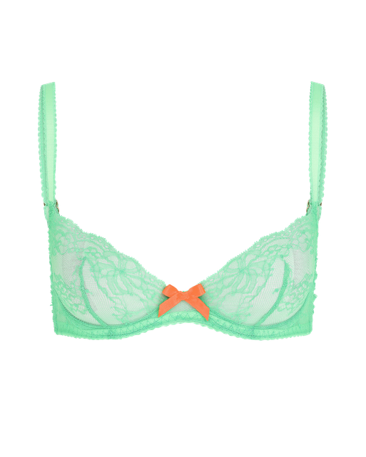 Isedora Plunge Underwired Bra Green/Neon Orange | Agent Provocateur