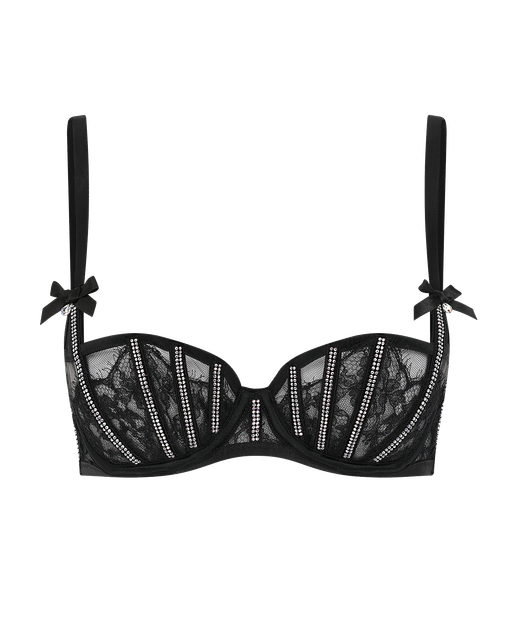 Caitriona Balconette Underwired Bra Black/Iridescent | Agent Provocateur