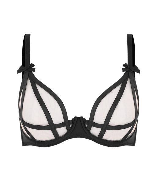 Briella Plunge Underwired Bra Black/Sand | Agent Provocateur