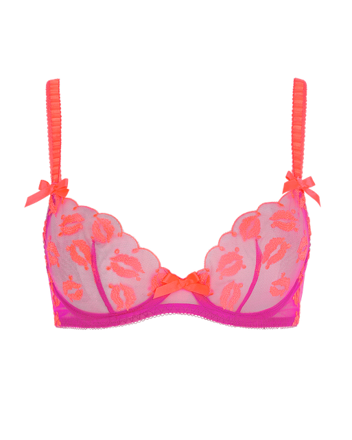 Ottiliee Plunge Underwired Bra Magenta/Neon Orange | Agent Provocateur