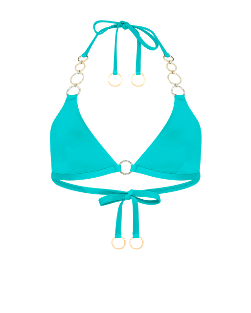 Lustia Bikini Top Turquoise/Gold | Agent Provocateur