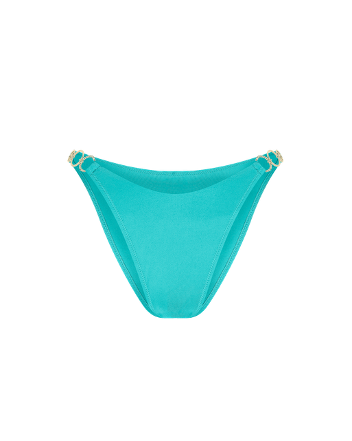 Lustia Bikini Bottom Turquoise/Gold | Agent Provocateur