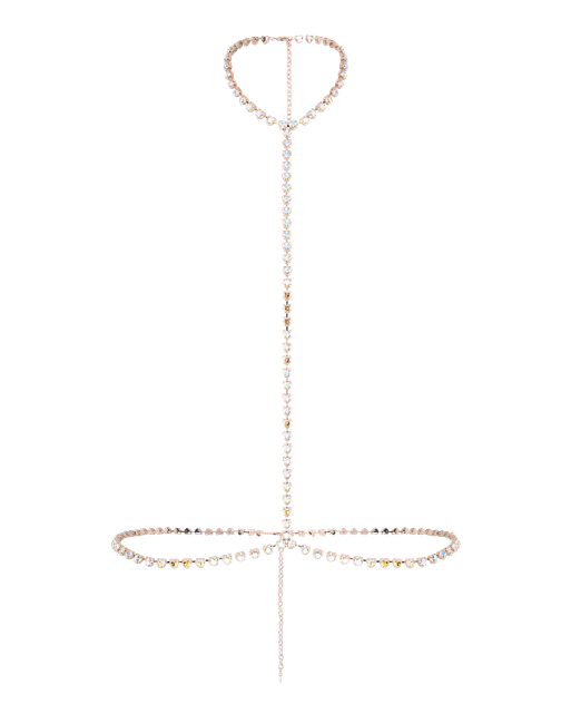 Zaylee Body Chain Iridescent/Rose Gold | Agent Provocateur