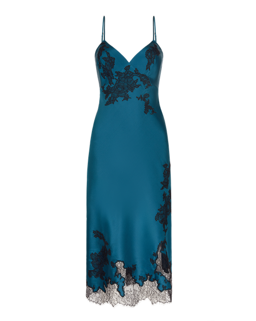 Christi Long Slip Petrol/Black Lace | Agent Provocateur