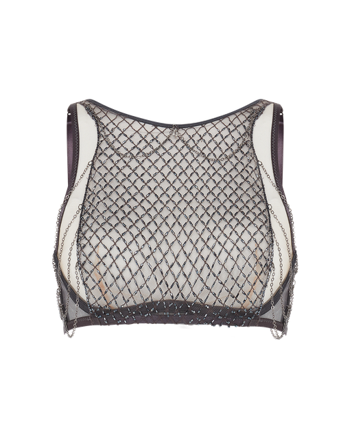 Chrystelle High Neck Underwired Bra Silver/Clear | Agent Provocateur