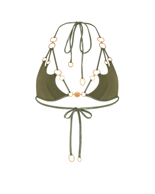 Davine Bikini Top Green/Gold | Agent Provocateur