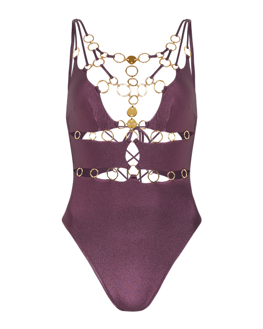 Davine Swimsuit Plum/Gold | Agent Provocateur