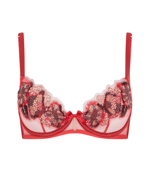 Giana Demi Cup Underwired Bra Red | Agent Provocateur