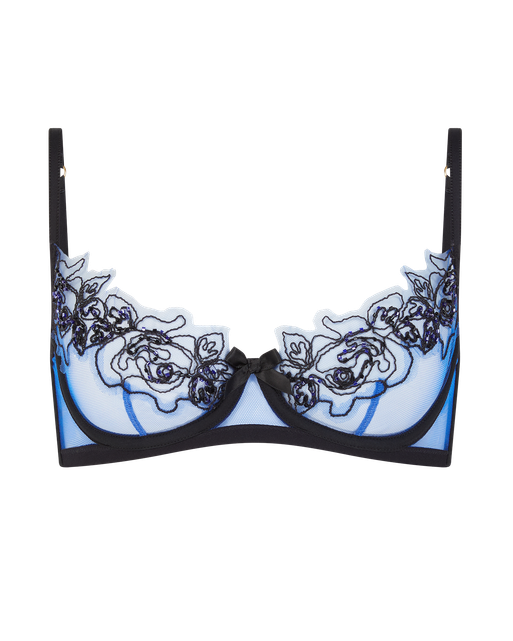 Lindie Demi Cup Plunge Underwired Bra Navy/Black | Agent Provocateur