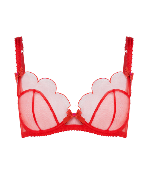 Lorna Plunge Underwired Bra Red/Red | Agent Provocateur