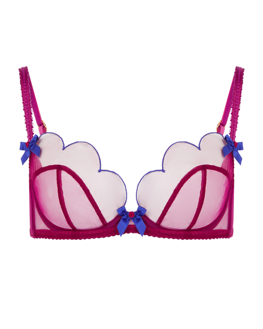 Lorna Plunge Underwired Bra Dark Pink/Cobalt | Agent Provocateur