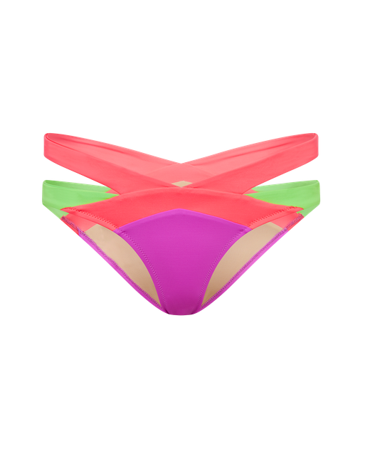 Mazzy Bikini Bottom Pink/Green/Purple | Agent Provocateur