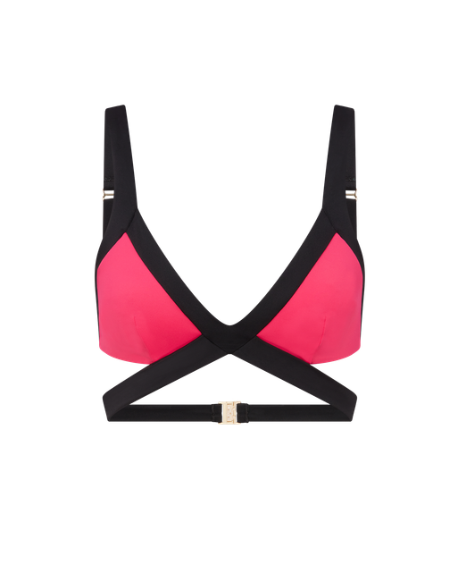 Mazzy Bikini Top Black/Green/Pink | Agent Provocateur