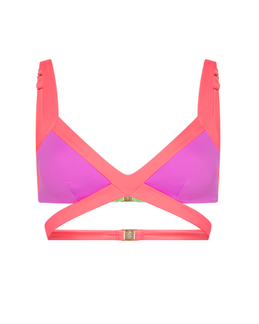 Mazzy Bikini Top Pink/Green/Purple | Agent Provocateur