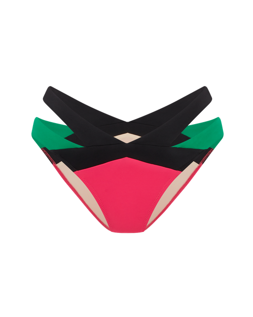 Mazzy Bikini Bottom Black/Green/Pink | Agent Provocateur