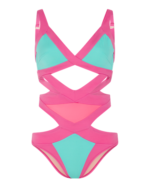 Mazzy Swimsuit  Mint/Pink | Agent Provocateur