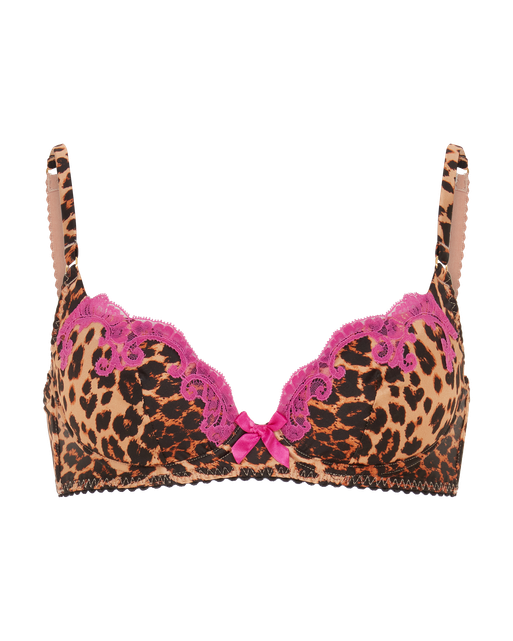 Molly Plunge Underwired Bra Leopard/Fuchsia | Agent Provocateur