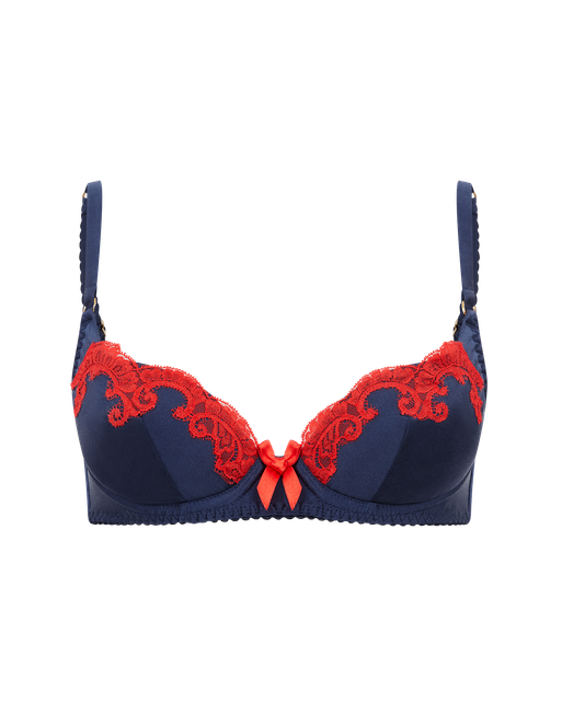Molly Plunge Underwired Bra Navy/Red | Agent Provocateur