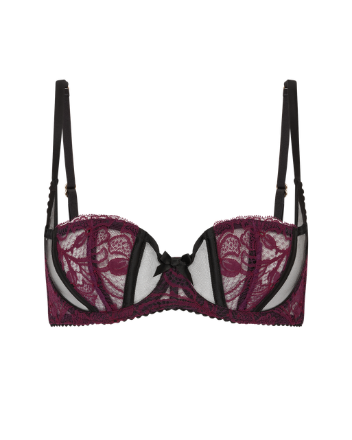 Rozlyn Balconette Underwired Bra Plum/Black | Agent Provocateur