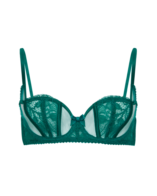 Rozlyn Balconette Underwired Bra Green | Agent Provocateur