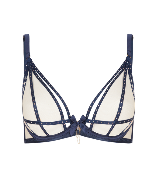 Rubi Plunge Underwired Bra Nude/Navy | Agent Provocateur
