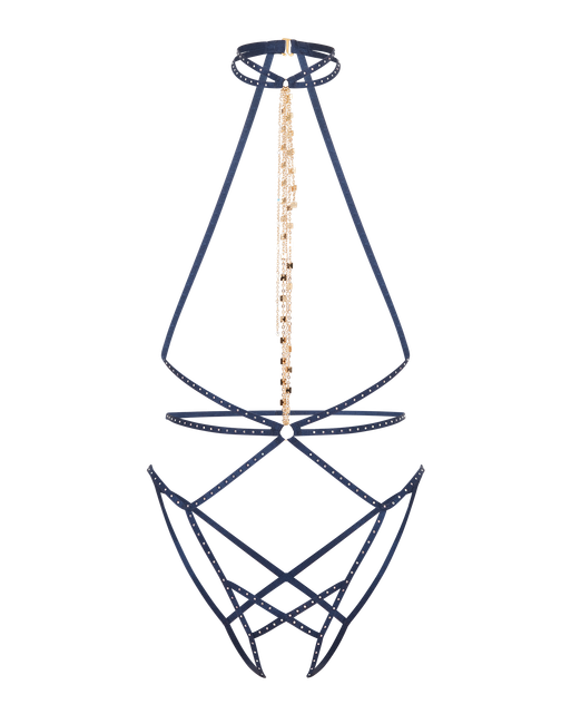 Rubi Playsuit Nude/Navy | Agent Provocateur