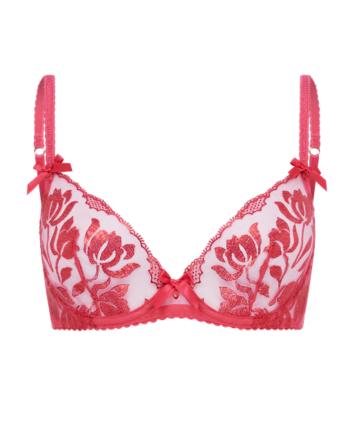 Sparkle Plunge Underwired Bra Hot Pink | Agent Provocateur