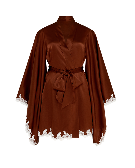 Molly Short Kimono Brown/Ivory | Agent Provocateur