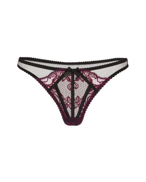 Rozlyn Thong Plum/Black | Agent Provocateur