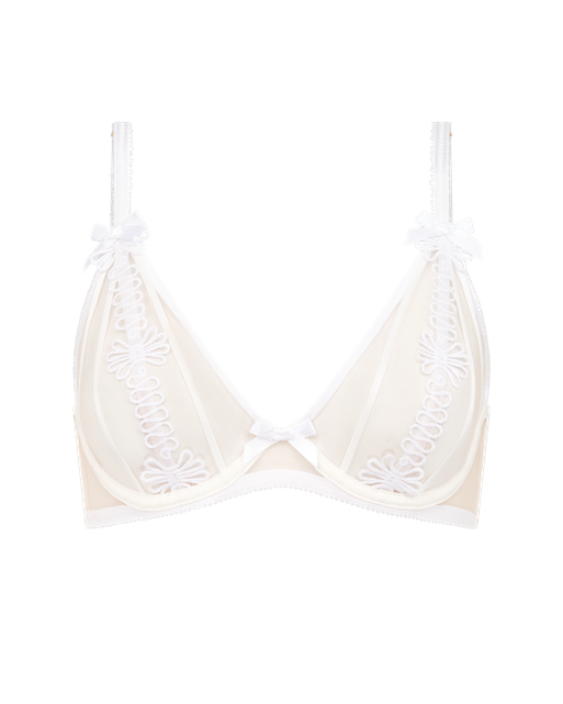 Coletta Plunge Non Padded Bra  White/Sand | Agent Provocateur