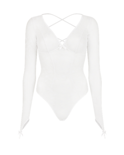 Daylia Sleeved Bodysuit White | Agent Provocateur
