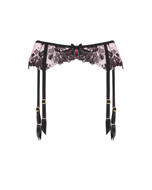 Elvie Suspender Pink/Black | Agent Provocateur