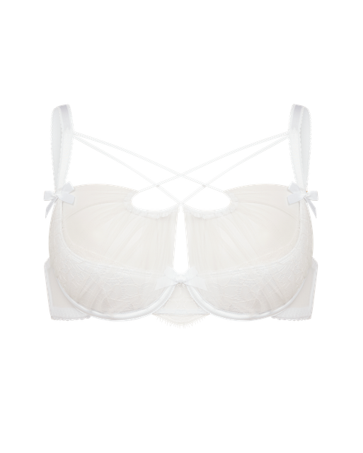 Halley High Neck Underwired Bra  White | Agent Provocateur