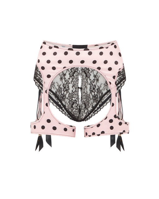 Rivere Ouvert Suspender Pink/Black | Agent Provocateur