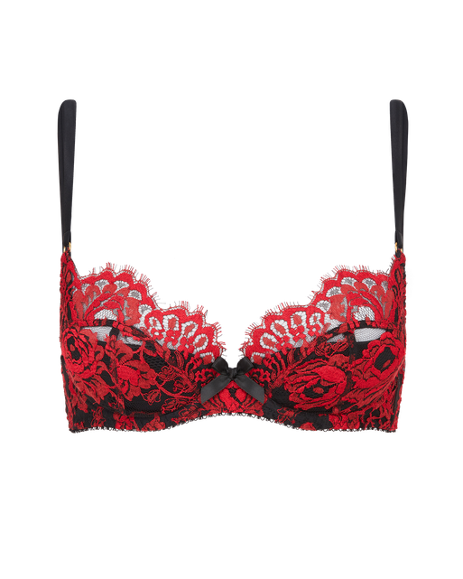 Solanna Plunge Underwired Bra Red/Black | Agent Provocateur