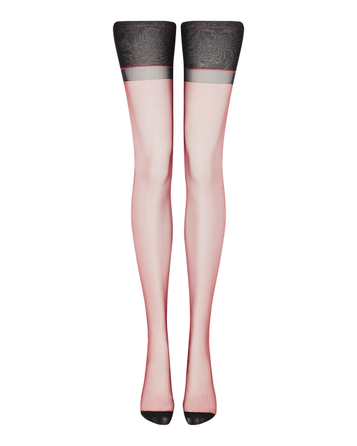 Gia Stockings Burgundy/Black | Agent Provocateur