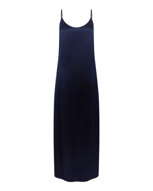 Cecily Long Slip Dress Navy/Navy | Agent Provocateur