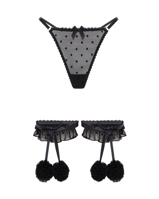 Annalia Garter And Thong Set Black | Agent Provocateur
